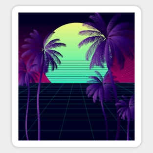 Cybersynth Sunset Vaporwave Sticker